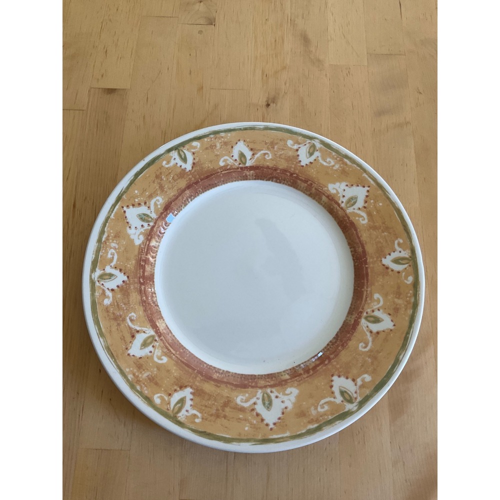 Pier 1 Moroccan Dinner Plate Earthenware England Terracotta Gold Sage